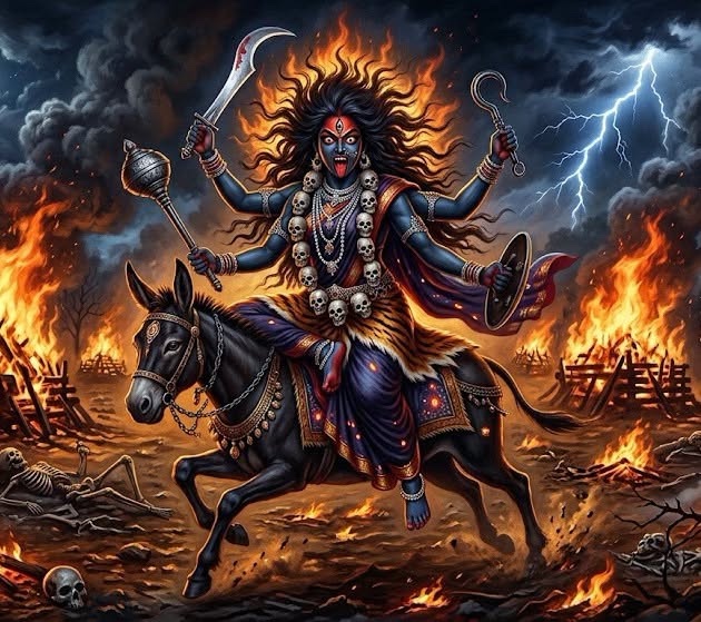 The Bigraha Of The Divine Mother Maa KalaRatri enshrined in the sanctum